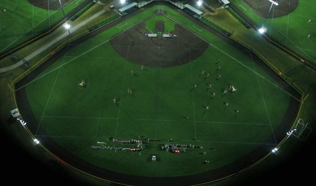 aerial view of Boombah sports complex